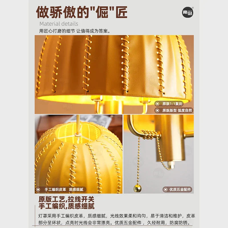 DecorBites™ Leather Chandelier: European Bedroom Single Head Design