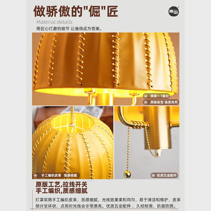 DecorBites™ Leather Chandelier: European Bedroom Single Head Design