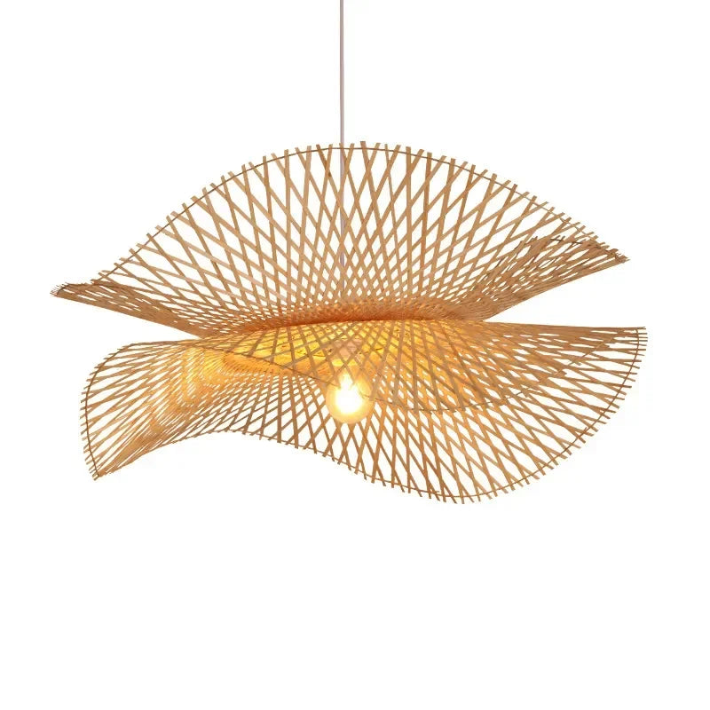 DecorBites™ Bamboo Pendant Lights: Japanese Handmade Kitchen Island Chandeliers