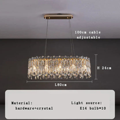 DecorBites™ Crystal Pendant Chandelier for Living Room Bedroom - Luxury Hanglamp by Lamparas Lustres