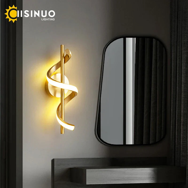 DecorBites™ Gold Copper LED Wall Sconce for Bedroom Living Room Hallway