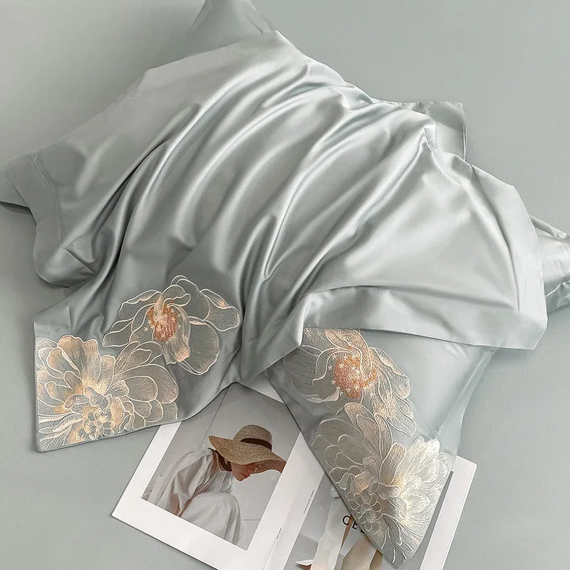 DecorBites™ Chic Embroidered Cotton Bedding Set for Luxurious Home Décor