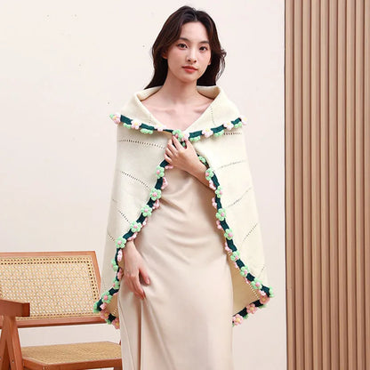 DecorBites™ Elegant Daisy Bouquet Soft Blanket for Office Sofa, Multi-Functional Nap Shawl & Cushion