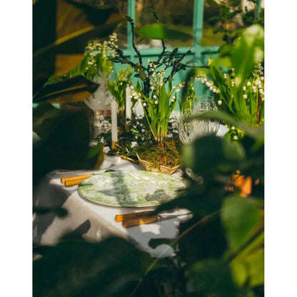 DecorBites™ Green Flower Print Dinner Plate