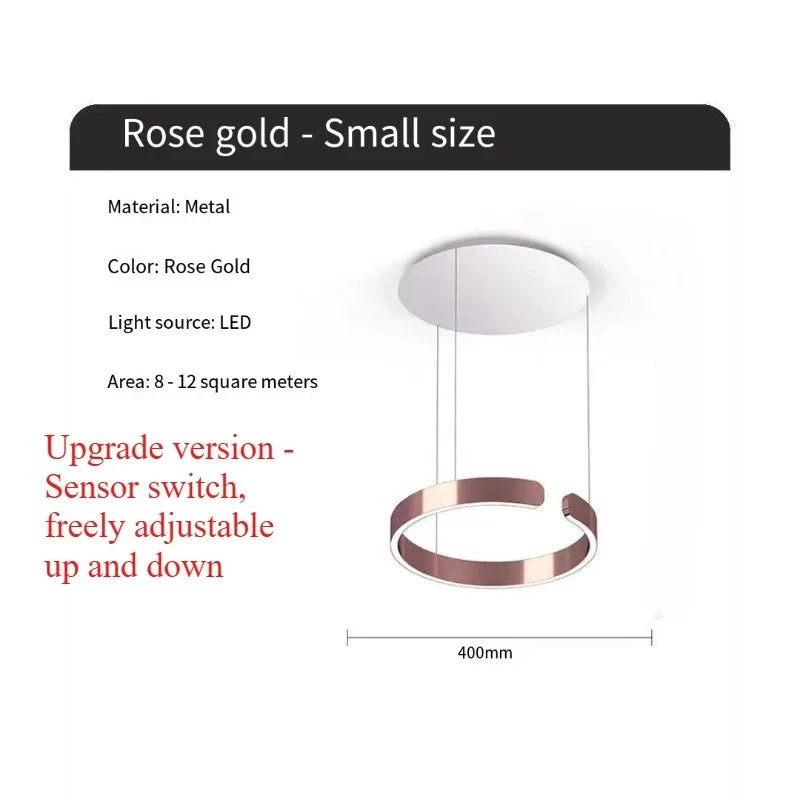 Modern Ring LED Pendant Light in Black or White
