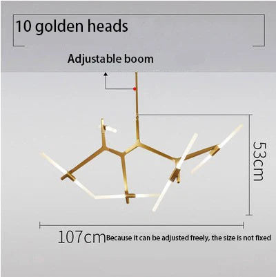 Black Gold LED Pendant 16-Head Dual-Tone