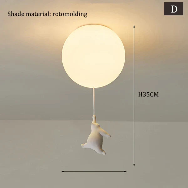 DecorBites™ Children Nordic Bear Astronaut LED Ceiling Chandelier - Kid's Theme Decor