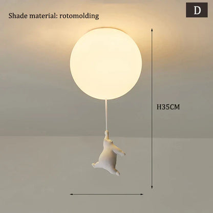 DecorBites™ Children Nordic Bear Astronaut LED Ceiling Chandelier - Kid's Theme Decor