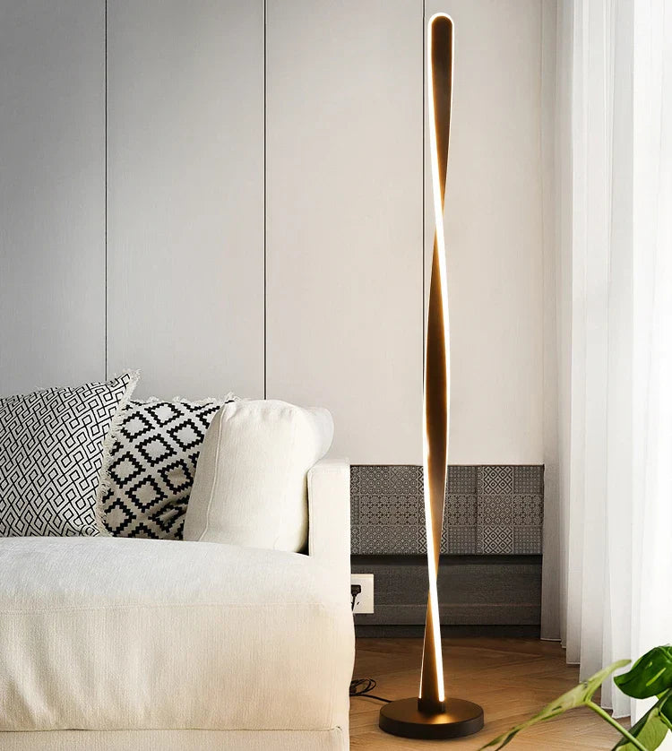 DecorBites™ Art Deco Spiral Shade Floor Lamp - Modern Minimalist Stand Light