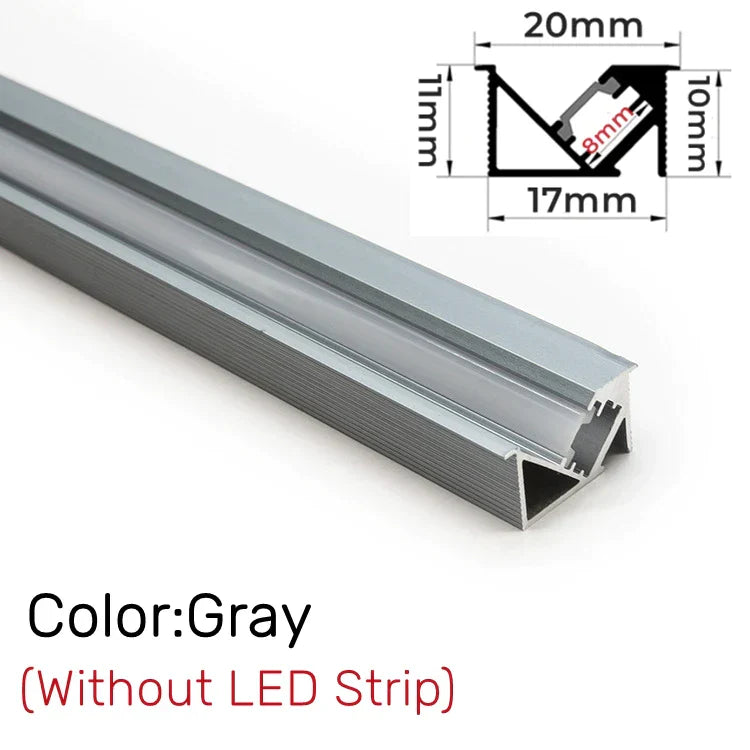 DecorBites™ Invisible LED Aluminum Profile with Milky Cover for Cabinet Shelf Lighting