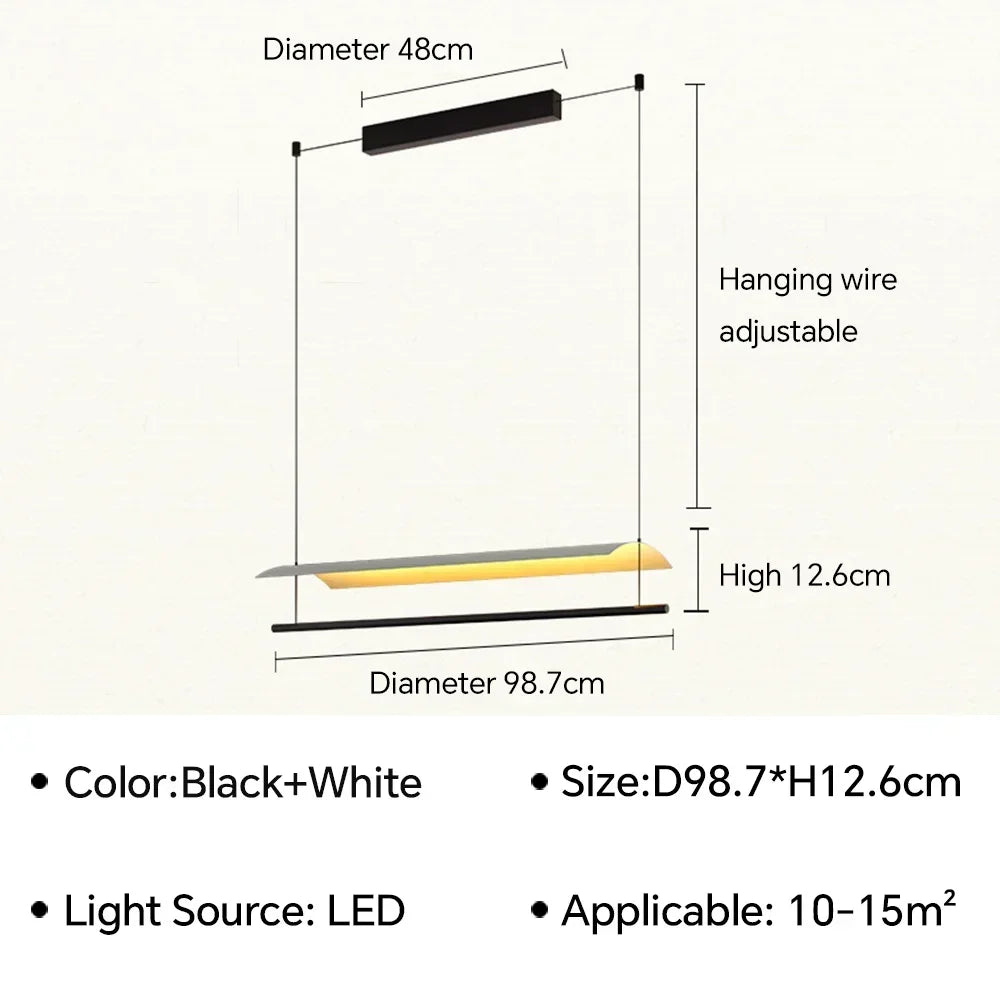 DecorBites™ Lamina LED Pendant Light: Minimalist Design for Office, Living Room, Restaurant, Bar.