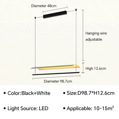 DecorBites™ Lamina LED Pendant Light: Minimalist Design for Office, Living Room, Restaurant, Bar.