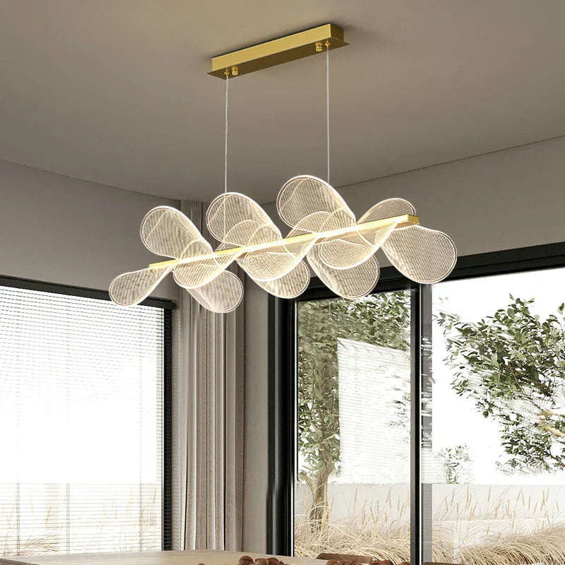 DecorBites™ Gold Ring LED Pendant Light with Adjustable Dimming and Clear Acrylic Design