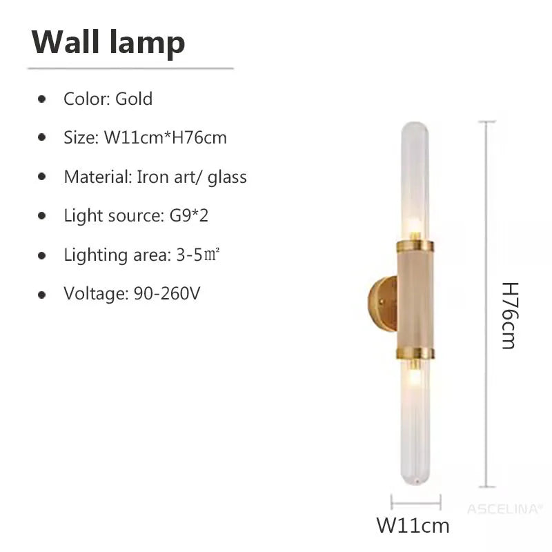 DecorBites™ Glass Wall Lamp Iron LED Light for Home Decor & Illumination