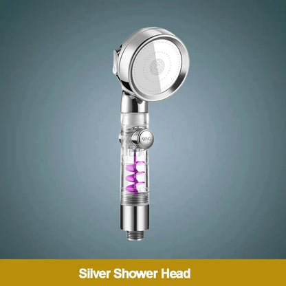 Cabezal de ducha de alta presión DecorBites™ de 3 funciones con filtro y rociador de mano