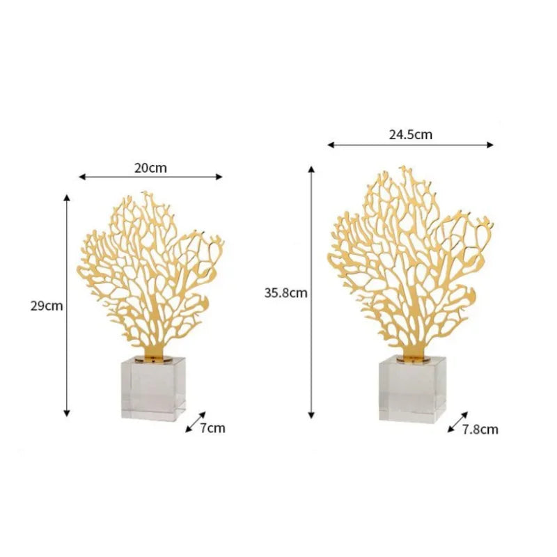 Adorno de cristal DecorBites™ Golden Hollow Tree - Figura decorativa de metal