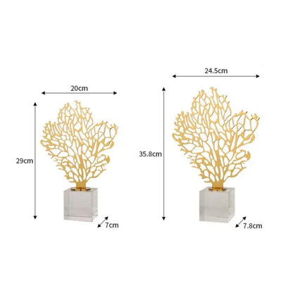 Adorno de cristal DecorBites™ Golden Hollow Tree - Figura decorativa de metal