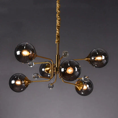 DecorBites™ Glass Bubble Chandelier: Luxury LED Glass Ball Suspension Lamp for Living Room, Bedroom, and Shop