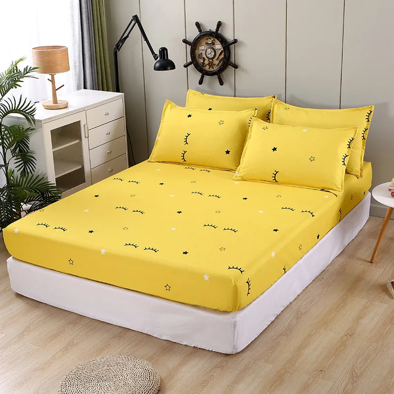Gold Feather Fitted Sheet