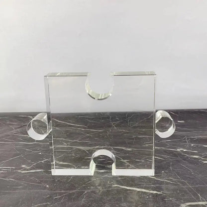 DecorBites™ Crystal Geometric Puzzle Glass Sculpture Home Decor Figurine