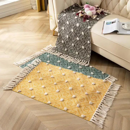 DecorBites™ Handmade Nordic 3D Tassel Floor Mat - Yellow 60*90cm