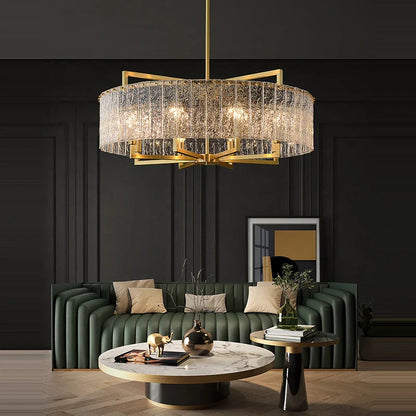 DecorBites™ Dimmable LED Copper Glass Chandelier for Living Room