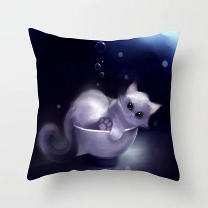 DecorBites™ Cat Printed Pillowcase Modern Living Room Sofa Cushion Cover Home Decor