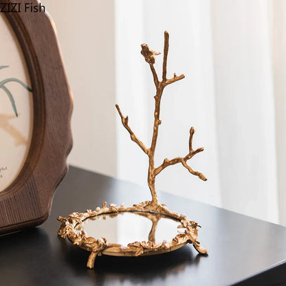 Bandeja de vidrio dorado DecorBites™ para guardar cosméticos, exhibir joyas y otros artículos.