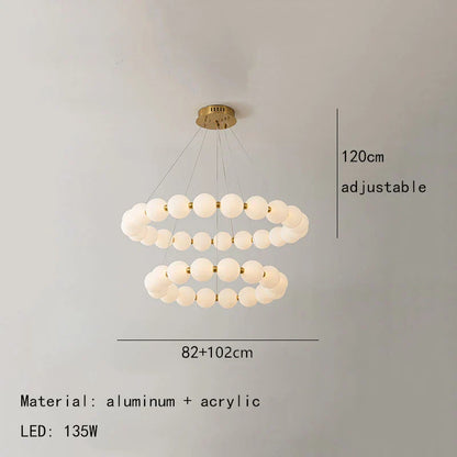 DecorBites™ Brass LED Pendant Light Dimmable Acrylic Ball Luminaire for Bedroom & Living Room