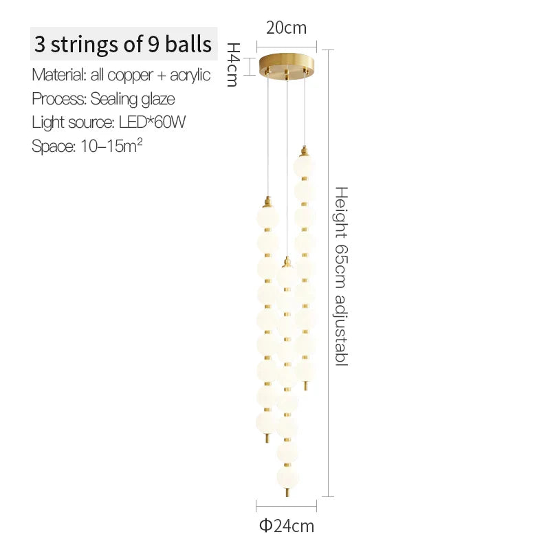 DecorBites™ Brass Full Copper Modern Chandelier Light Fixture for Stylish Living Spaces