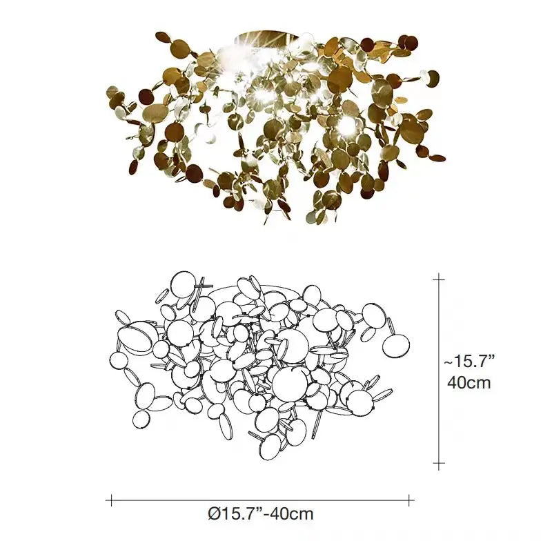 DecorBites™ Gold LED Ceiling Pendant Light Fixture for Home Decoration and Modern Living