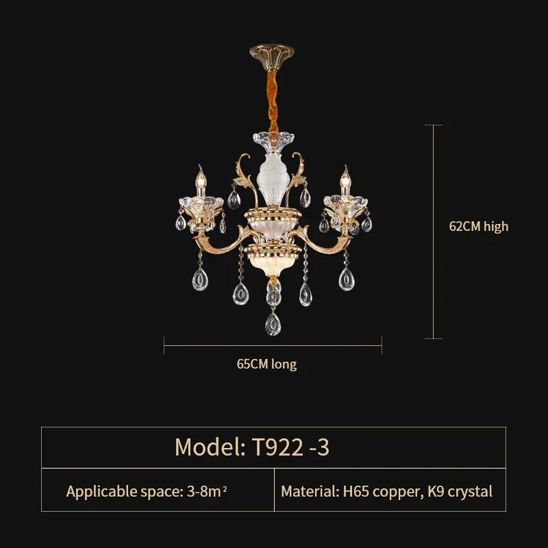 DecorBites™ Elegant Crystal Chandelier for Living Room, Dining Room, and Bedroom