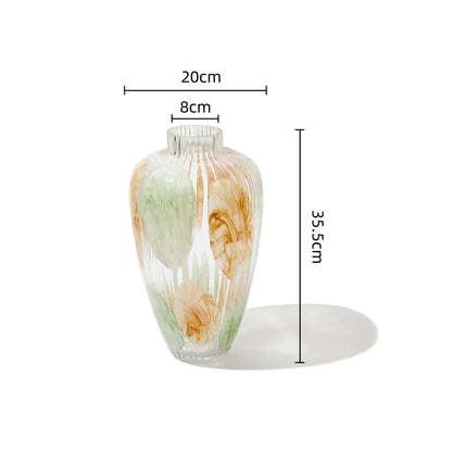 DecorBites™ Clear Glass Vase Irregular Pattern for Home Decor and Dried Flowers