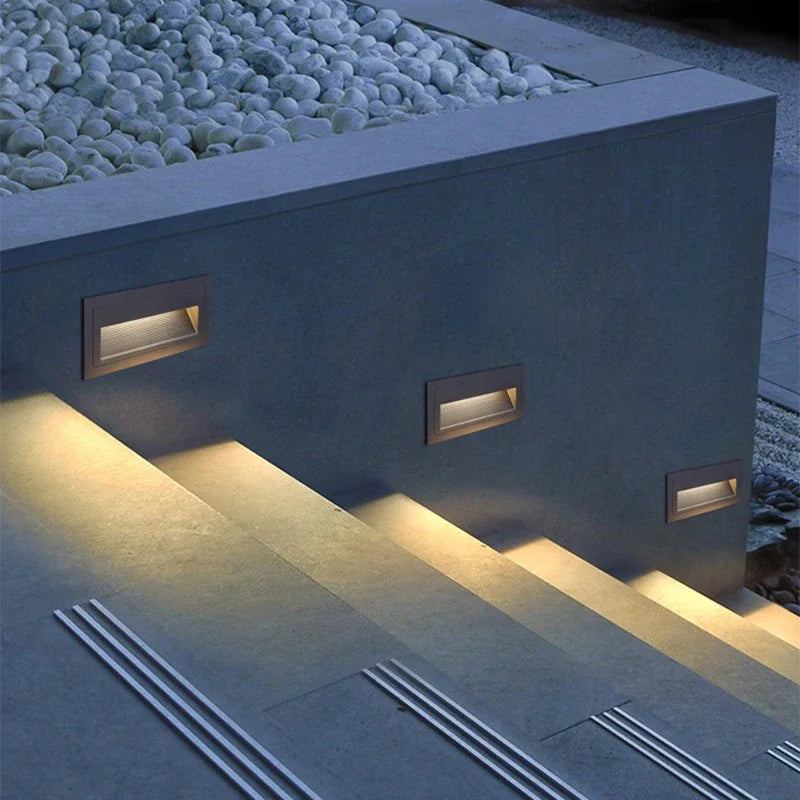 Decorbites™ Luz de Pared Empotrada LED para Escalones y Escaleras Exteriores, Lámpara de Pared Empotrada Impermeable IP65