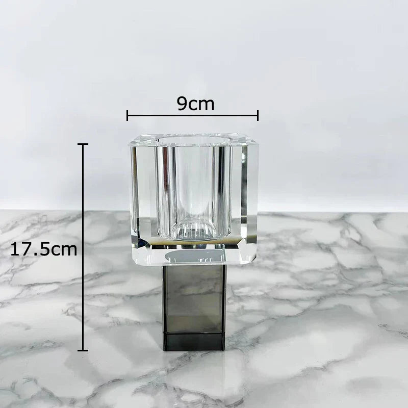 Jarrón de cristal DecorBites™ con flores artificiales, decoración moderna para el hogar