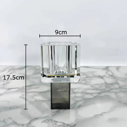 Jarrón de cristal DecorBites™ con flores artificiales, decoración moderna para el hogar