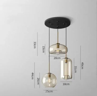 DecorBites™ Industrial Retro LED Glass Pendant Light Chandelier for Kitchen Restaurant