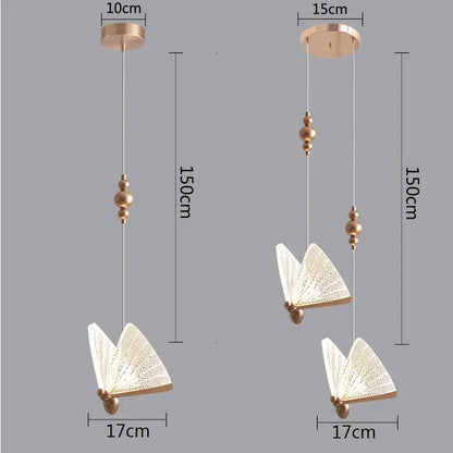 DecorBites™ Butterfly Pendant Lights: Modern LED Luxury Creative Nordic Hanging Lamp