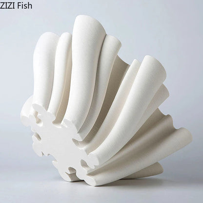 DecorBites™ Bud Shape Ceramic Vase Floral Arrangement Desk Decor Modern Artificial Flowers