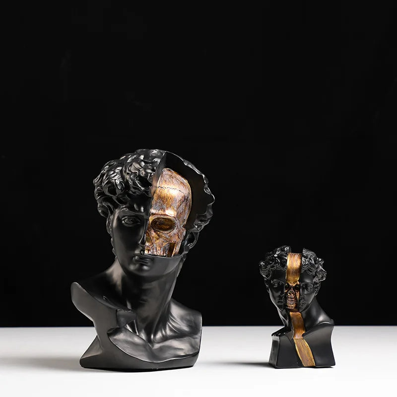 Estatua de resina abstracta de esqueleto dorado Decorbites™ para decoración del hogar