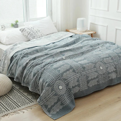 DecorBites™ Cotton Gauze Throw Blanket - Soft and Cozy Bedspread for Summer - Ideal for Dorms, Sofas, and Couples