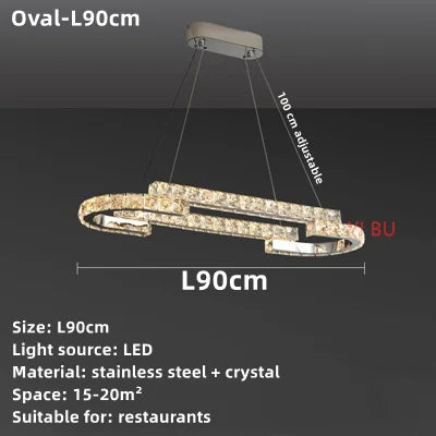 DecorBites™ Crystal Ceiling Chandelier: Modern Stainless Steel LED Indoor Lighting for Living Room & Bedroom