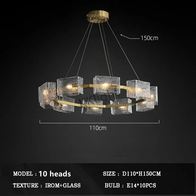 DecorBites™ LED Ripples Glass Chandelier: Modern Luxury for Living Room, Bedroom, Kitchen, Bar