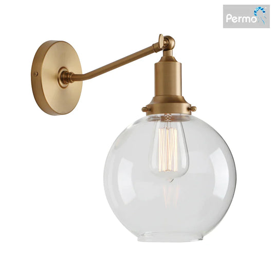 DecorBites™ Industrial Vintage Wall Sconce with Clear Glass Shade Fixt
