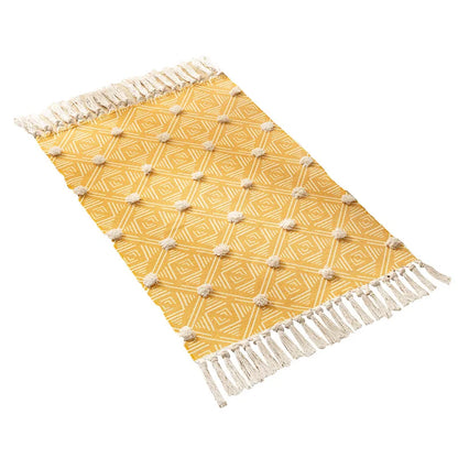 DecorBites™ Handmade Nordic 3D Tassel Floor Mat - Yellow 60*90cm