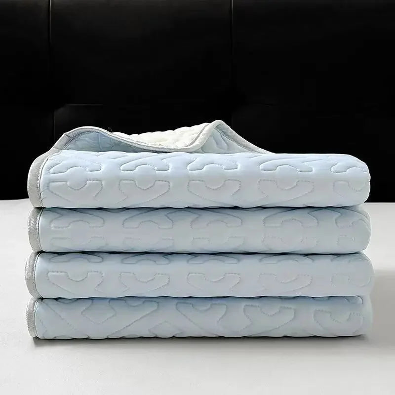 DecorBites™ Latex Cooling Mat Set: Washable, Soft, Breathable Bed Sheet - 3 Pieces