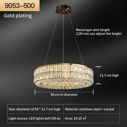 DecorBites™ Crystal Chandelier: Modern Luxury Lighting for Living Room, Restaurant, and Villa