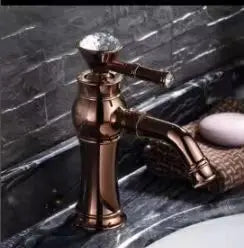 DecorBites™ Gold Brass Single Handle Bathroom Mixer Taps for Counter top Basin