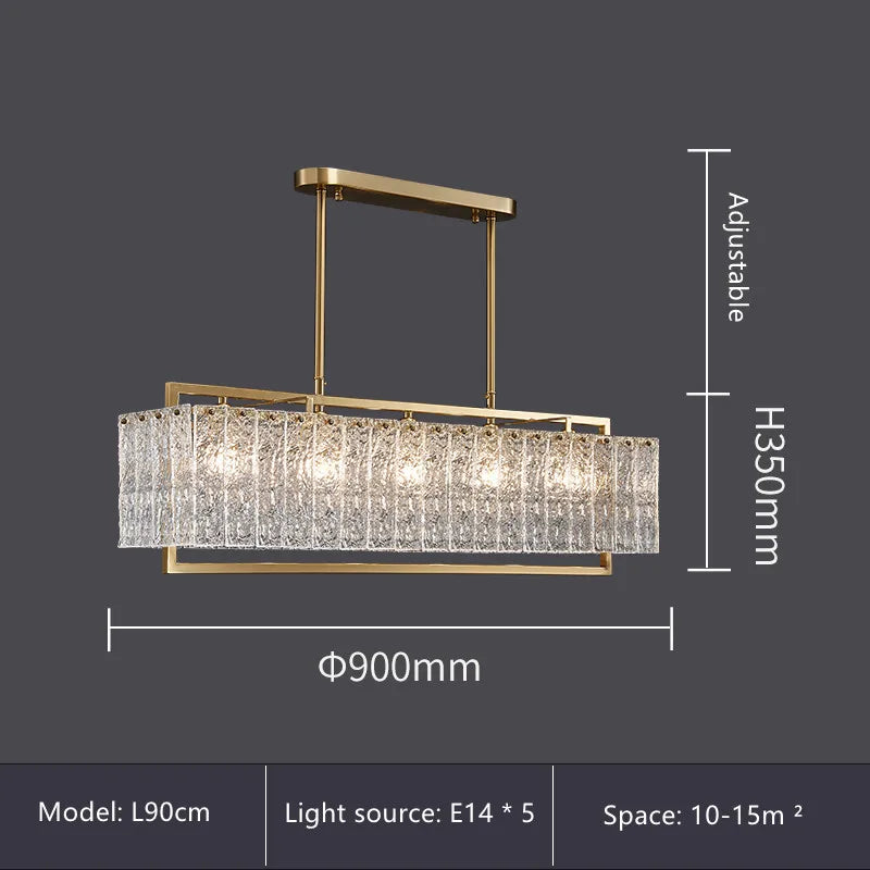 DecorBites™ Glass Restaurant Chandelier: Modern Luxury Led Lighting Fixture for Living Room Home Decor