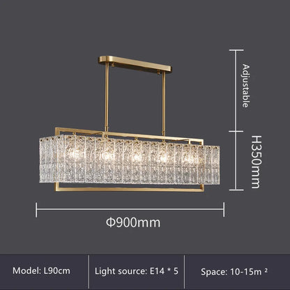 DecorBites™ Glass Restaurant Chandelier: Modern Luxury Led Lighting Fixture for Living Room Home Decor